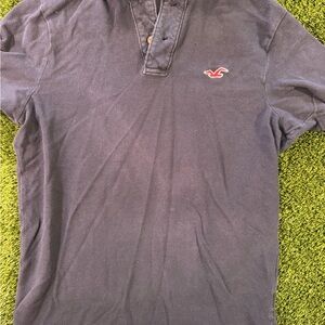 Hollister Men’s Dark Blue Polo with Red Logo